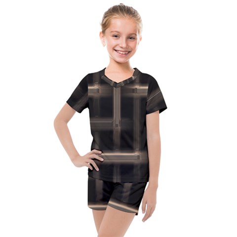 Metal Pattern Background Texture Kids  Mesh Tee And Shorts Set by Sapixe