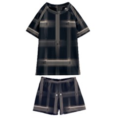 Metal Pattern Background Texture Kids  Swim Tee And Shorts Set by Sapixe