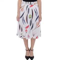 Watercolor Tablecloth Fabric Design Folding Skater Skirt by Sapixe