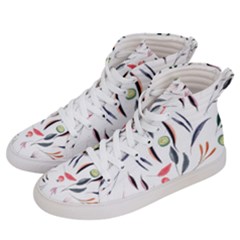 Watercolor Tablecloth Fabric Design Men s Hi-top Skate Sneakers by Sapixe