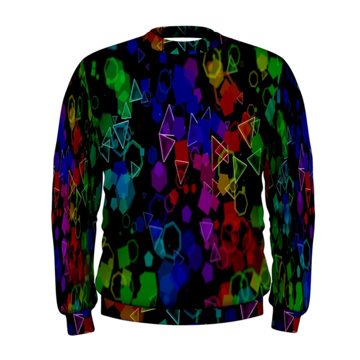 Rainbow Pattern Geometric Texture Men s Sweatshirt