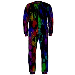 Rainbow Pattern Geometric Texture Onepiece Jumpsuit (men)  by Sapixe