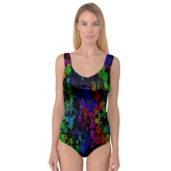 Rainbow Pattern Geometric Texture Princess Tank Leotard  by Sapixe