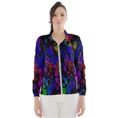 Rainbow Pattern Geometric Texture Windbreaker (women) by Sapixe