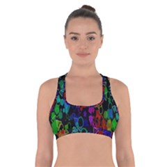 Rainbow Pattern Geometric Texture Cross Back Sports Bra