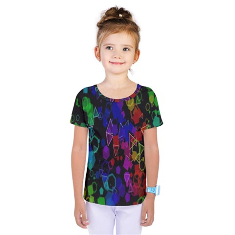 Rainbow Pattern Geometric Texture Kids  One Piece Tee by Sapixe