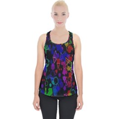 Rainbow Pattern Geometric Texture Piece Up Tank Top by Sapixe