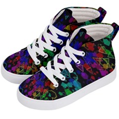 Rainbow Pattern Geometric Texture Kid s Hi-top Skate Sneakers by Sapixe