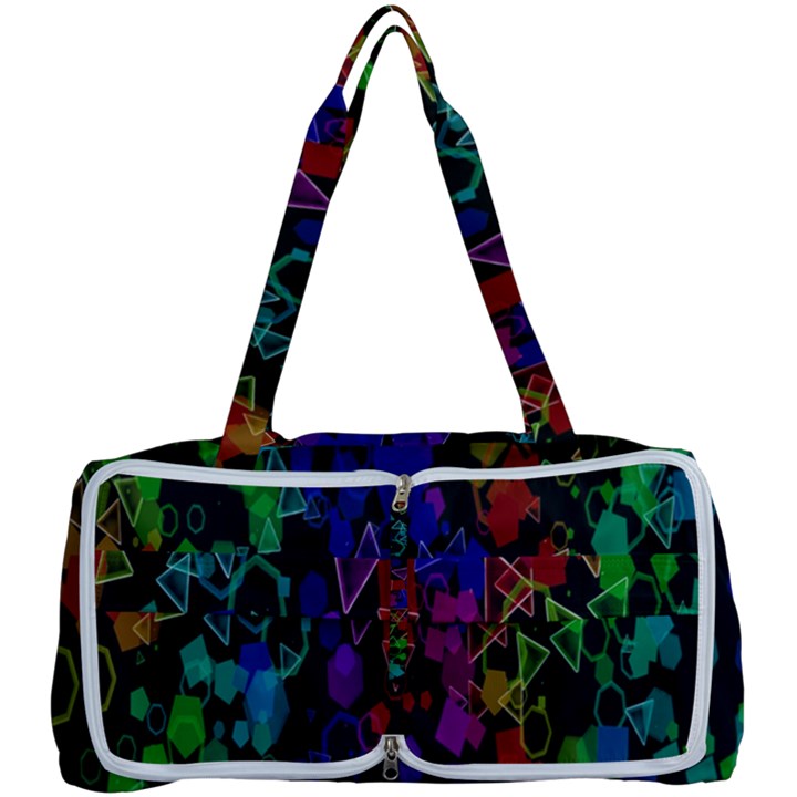 Rainbow Pattern Geometric Texture Multi Function Bag	