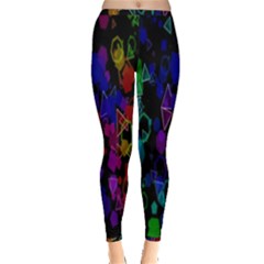 Rainbow Pattern Geometric Texture Inside Out Leggings