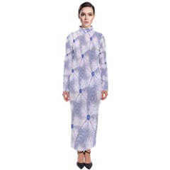 Fractal Art Artistic Pattern Turtleneck Maxi Dress