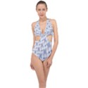 Fractal Art Artistic Pattern Halter Front Plunge Swimsuit View1