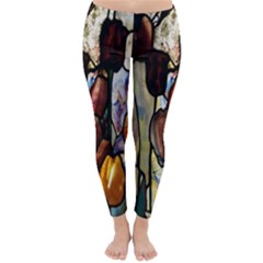 Tiffany Window Colorful Pattern Classic Winter Leggings by Sapixe