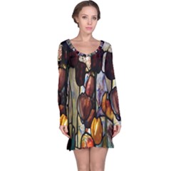 Tiffany Window Colorful Pattern Long Sleeve Nightdress by Sapixe