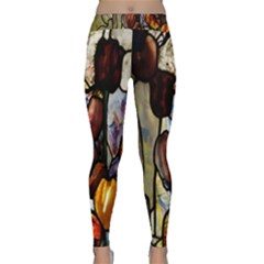 Tiffany Window Colorful Pattern Classic Yoga Leggings by Sapixe