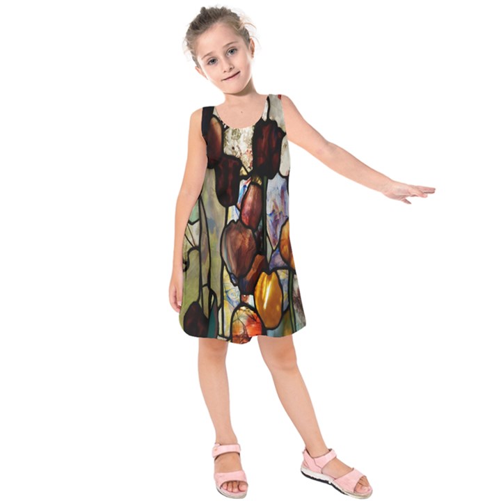 Tiffany Window Colorful Pattern Kids  Sleeveless Dress