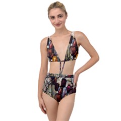 Tiffany Window Colorful Pattern Tied Up Two Piece Swimsuit by Sapixe