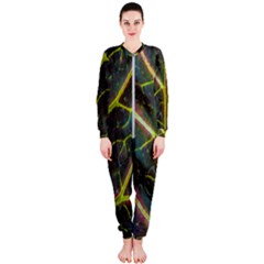 Leaf Abstract Nature Design Plant Onepiece Jumpsuit (ladies)  by Sapixe