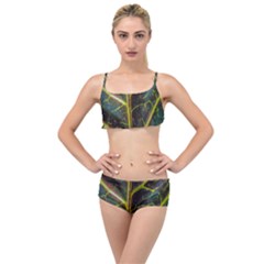 Leaf Abstract Nature Design Plant Layered Top Bikini Set