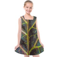 Leaf Abstract Nature Design Plant Kids  Cross Back Dress