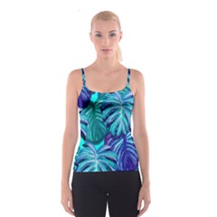 Leaves Tropical Palma Jungle Spaghetti Strap Top by Sapixe