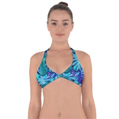 Leaves Tropical Palma Jungle Halter Neck Bikini Top by Sapixe