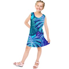 Leaves Tropical Palma Jungle Kids  Tunic Dress by Sapixe