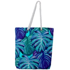 Leaves Tropical Palma Jungle Full Print Rope Handle Tote (large) by Sapixe