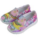 Colorful Fun Unicorn on Rainbow Print Kid s Lightweight Slip Ons View2