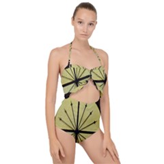 Window About Glass Metal Weathered Scallop Top Cut Out Swimsuit