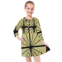 Window About Glass Metal Weathered Kids  Quarter Sleeve Shirt Dress