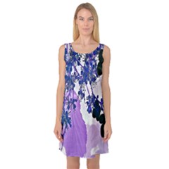 Blossom Bloom Floral Design Sleeveless Satin Nightdress by Sapixe