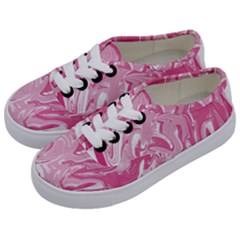 Pink Marble Painting Texture Pattern Kids  Classic Low Top Sneakers by Sapixe