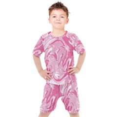 Pink Marble Painting Texture Pattern Kid s Set