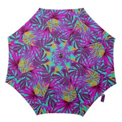 Tropical Greens Leaves Design Hook Handle Umbrellas (small) by Sapixe