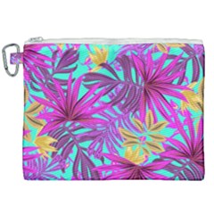 Tropical Greens Leaves Design Canvas Cosmetic Bag (xxl)