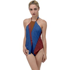 Leather Background Structure Orange Go With The Flow One Piece Swimsuit by Sapixe