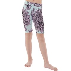 Flowers Flower Rosa Spring Kids  Mid Length Swim Shorts by Sapixe