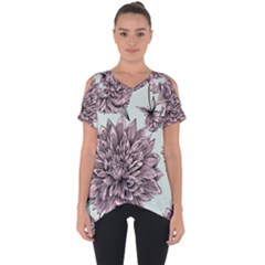 Flowers Flower Rosa Spring Cut Out Side Drop Tee by Sapixe