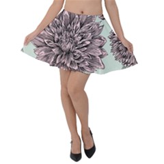 Flowers Flower Rosa Spring Velvet Skater Skirt by Sapixe