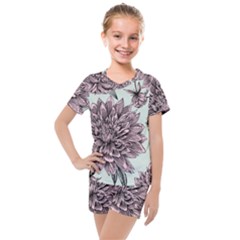 Flowers Flower Rosa Spring Kids  Mesh Tee And Shorts Set