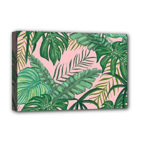 Tropical Greens Leaves Design Deluxe Canvas 18  X 12  (stretched) by Sapixe