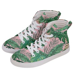 Tropical Greens Leaves Design Men s Hi-top Skate Sneakers by Sapixe