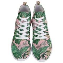 Tropical Greens Leaves Design Men s Lightweight High Top Sneakers by Sapixe