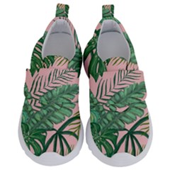 Tropical Greens Leaves Design Velcro Strap Shoes