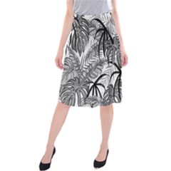 Drawing Leaves Nature Picture Midi Beach Skirt by Sapixe