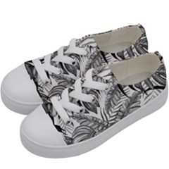 Drawing Leaves Nature Picture Kids  Low Top Canvas Sneakers by Sapixe