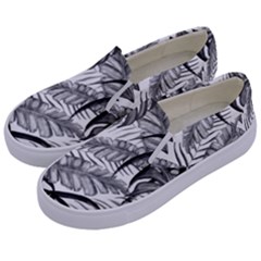 Drawing Leaves Nature Picture Kids  Canvas Slip Ons by Sapixe