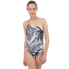 Drawing Leaves Nature Picture Classic One Shoulder Swimsuit by Sapixe