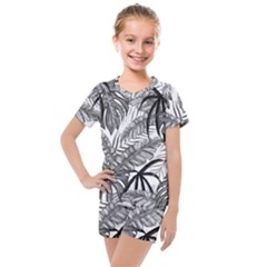 Drawing Leaves Nature Picture Kids  Mesh Tee And Shorts Set